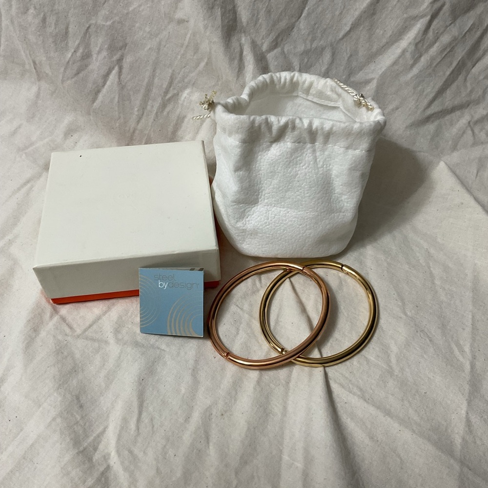 Gold and Rose Gold Bangle Set